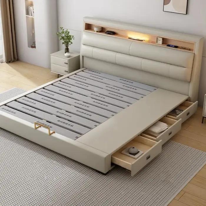 Chambres cadre lits moderne tête de lit rangement