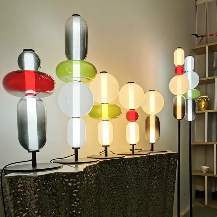 Lampe autoportante en verre de style nordique, design minimaliste, design luxueux, en frêne, luminaire décoratif d'intérieur, idéal pour un salon ou un bureau