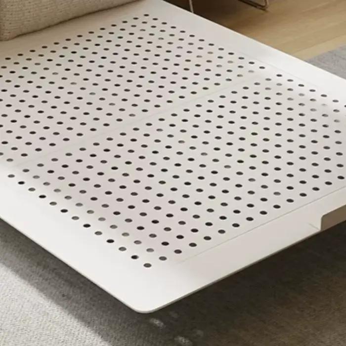 Lit double moderne de luxe 180x200cm avec suspension en acier carbone