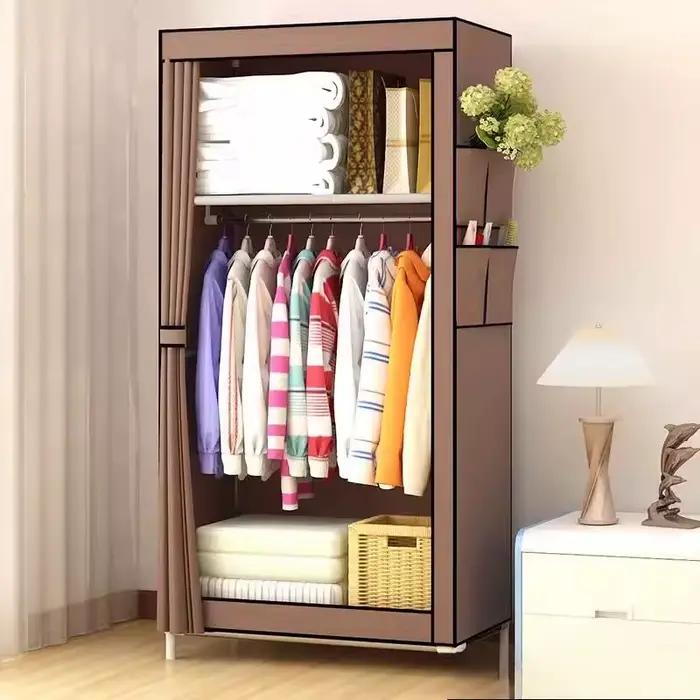Tissu reine armoire chambre simple pliant Portable