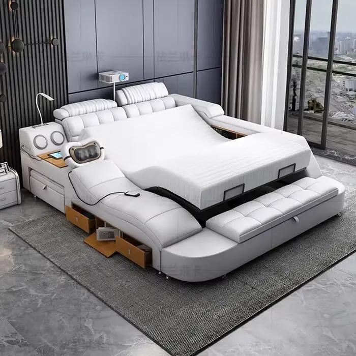 Lit capitonné unique, Commodes modernes avec rangement