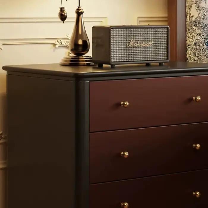 Table de chevet de bureau à tiroirs, design moderne, table basse étroite, commode noire pour chambre, meubles vintage