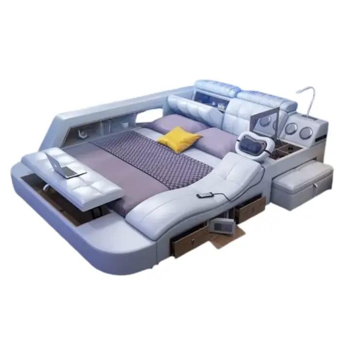 Chambre principale lit cadres européens tête De lit De luxe lit multifonctionnel dormir Meubles