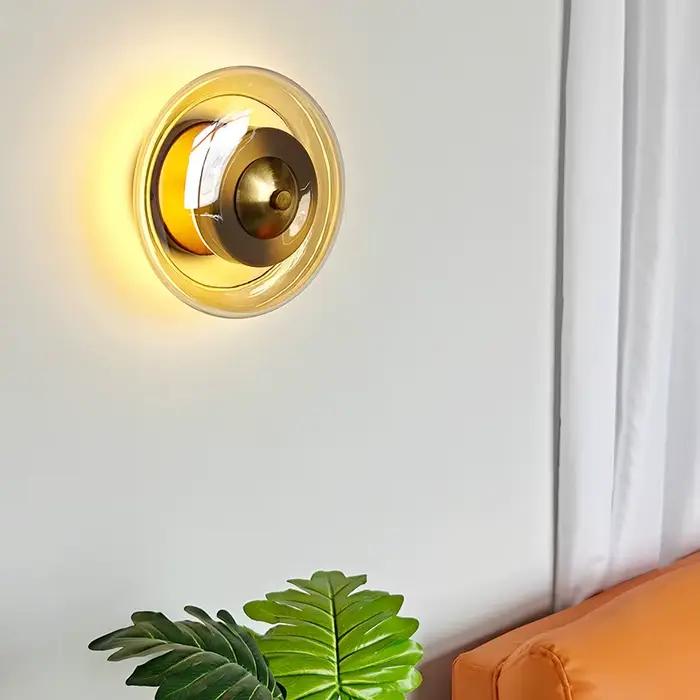 Lampes murales en verre de luxe postmodernes pour chambre à coucher