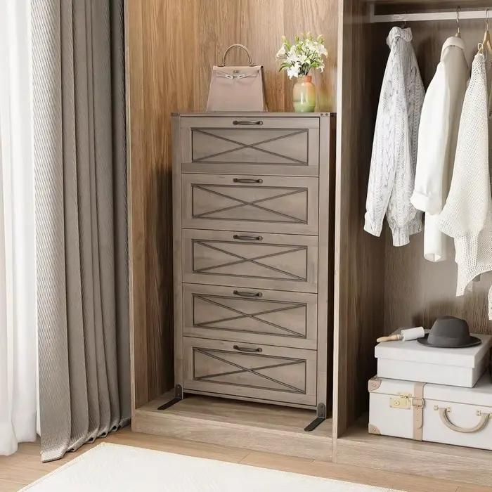 5 tiroirs pour chambre à coucher, commode de chambre à coucher en bois, commode et commode en bois d