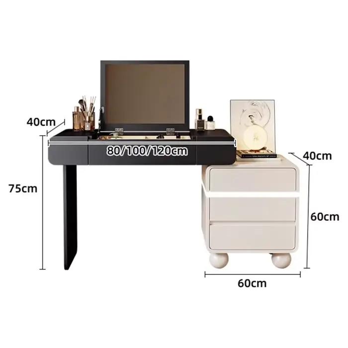 Coiffeuse moderne de luxe avec miroir et tiroirs de rangement