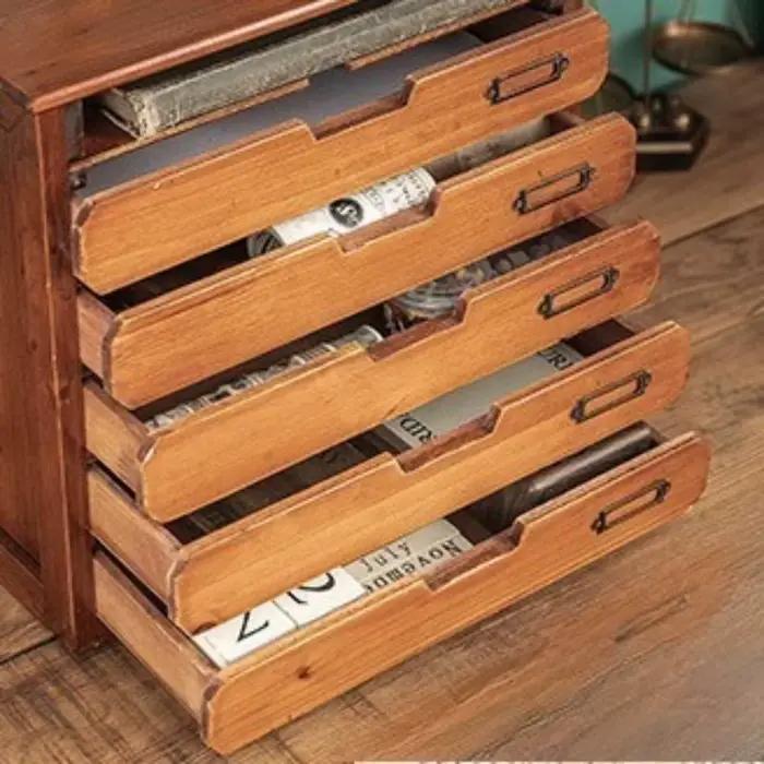Boîte de rangement à tiroirs en bois