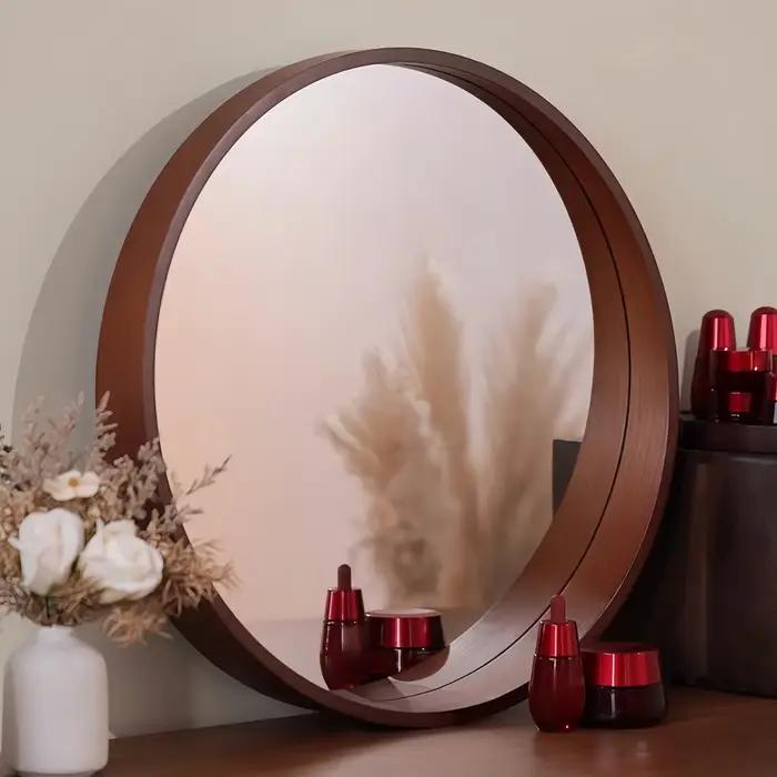 Miroir de maquillage mural - Miroir décoratif mural 50 cm x 50 cm, miroir mural irrégulier avec cadr