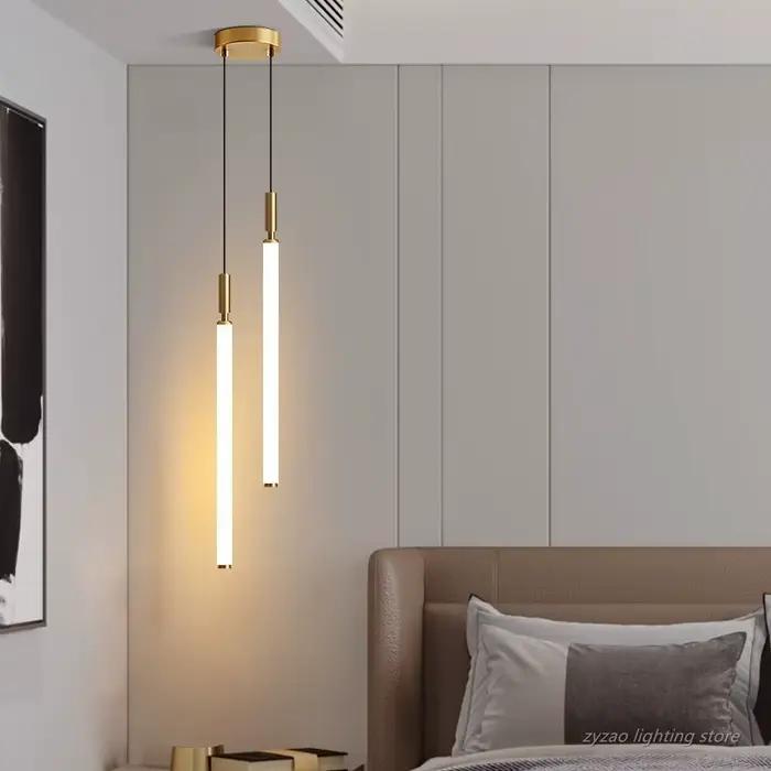 Tête de lit suspension ligne lumière moderne Simple petit pendentif LED