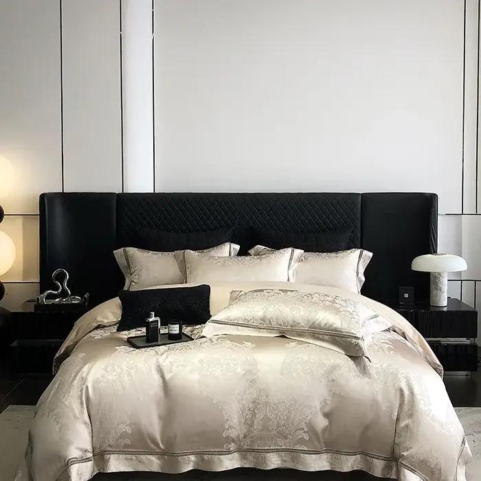 Parure de lit de luxe en brocart Jacquard et coton égyptien