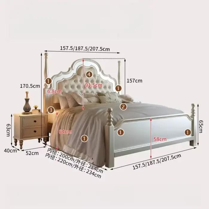 Lit Queen Size rembourré avec cadre élégant