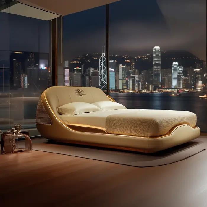 Cadre de lit moderne de style élégant pour chambre à coucher