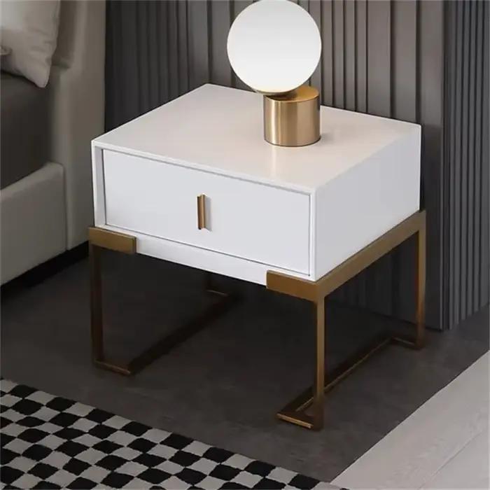 Table d'appoint de lit moderne à 2 tiroirs