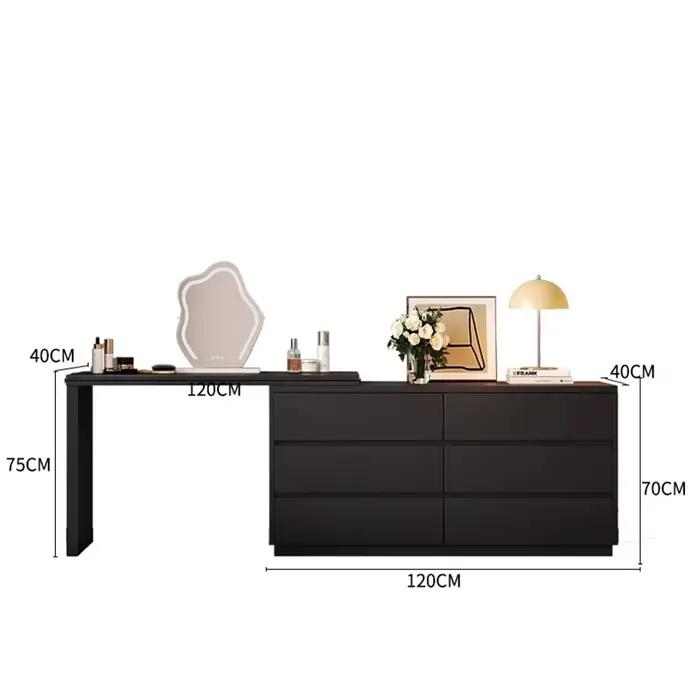 Coiffeuse en bois noir italien Vintage rangement Design