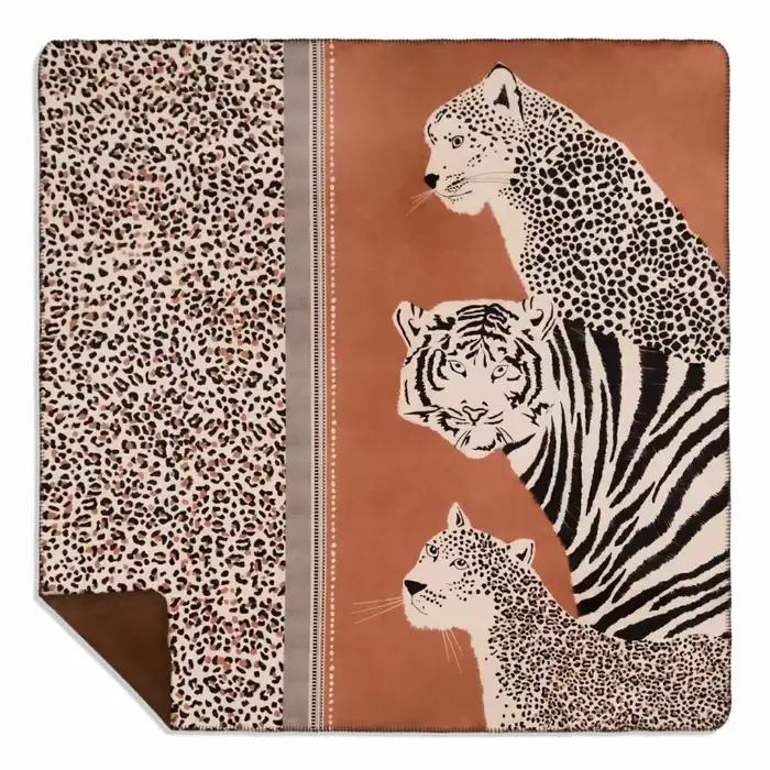 Couverture en velours imprimé léopard pour chambre à coucher