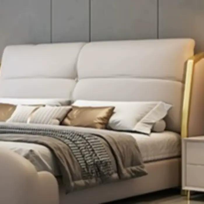 Sommeil fantaisie lit luxe nordique tête de lit Queen Size tables de nuit cadre Muebles Para dortoir chambre ensemble meubles