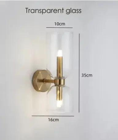 Applique murale de chevet de luxe postmoderne avec abat-jour en verre, éclairage artistique minimaliste moderne pour couloir et escalier