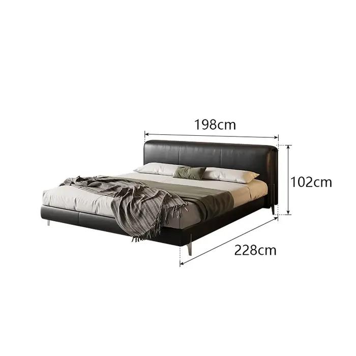 Lit souple minimaliste moderne lit en cuir chambre principale lit