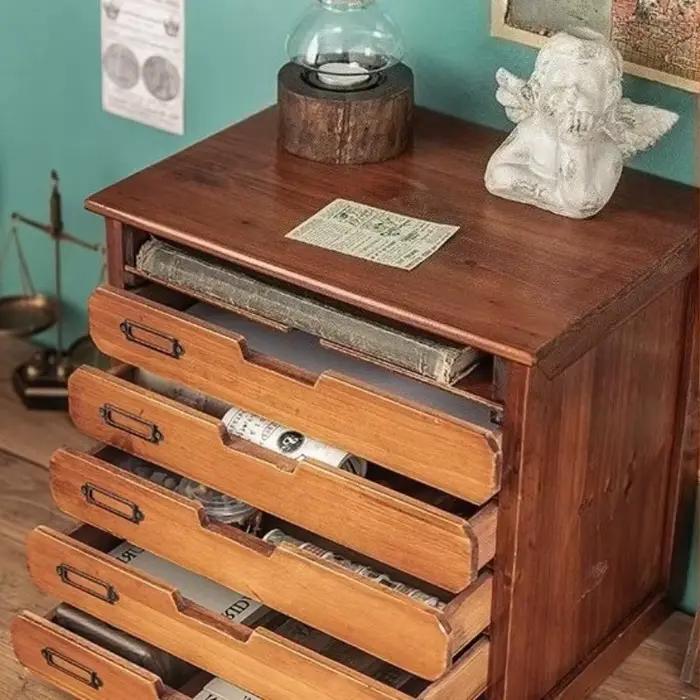 Boîte de rangement à tiroirs en bois