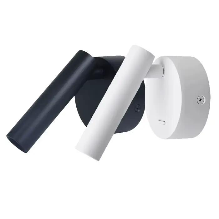 Applique murale de chevet minimaliste moderne avec abat-jour rotatif et température de couleur réglable pour chambre à coucher et lecture