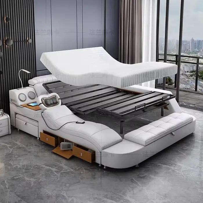 Lit capitonné unique, Commodes modernes avec rangement