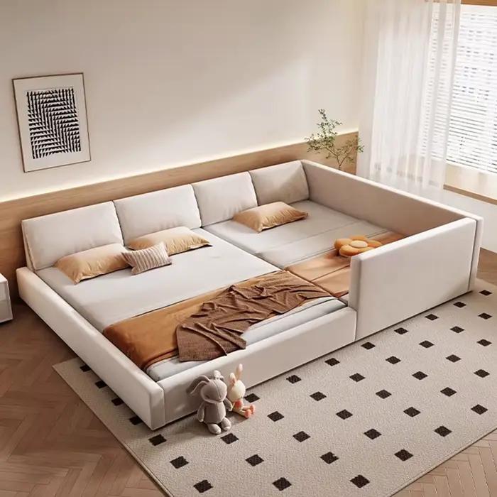 Chambre à coucher lit esthétique moderne luxe cadre Rail lit multifonctionnel King Size tête de lit Camarotes Para dortoir meubles