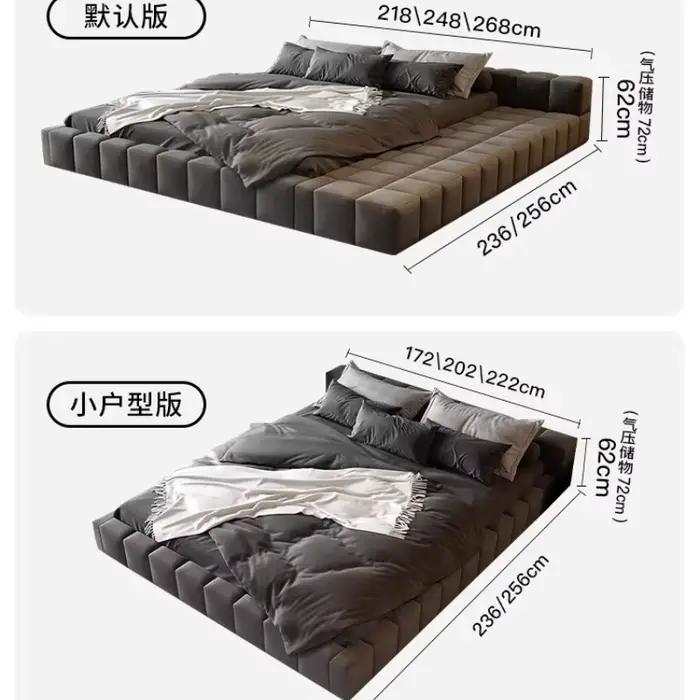 Lit Queen Size moderne minimaliste fantaisie Double têtes De lit Salon De couchage Meubles De Chambre