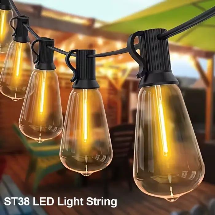 Guirlande lumineuse ST38 20M 30M, ampoules LED incassables pour l'extérieur, IP44, Patio, jardin, fê