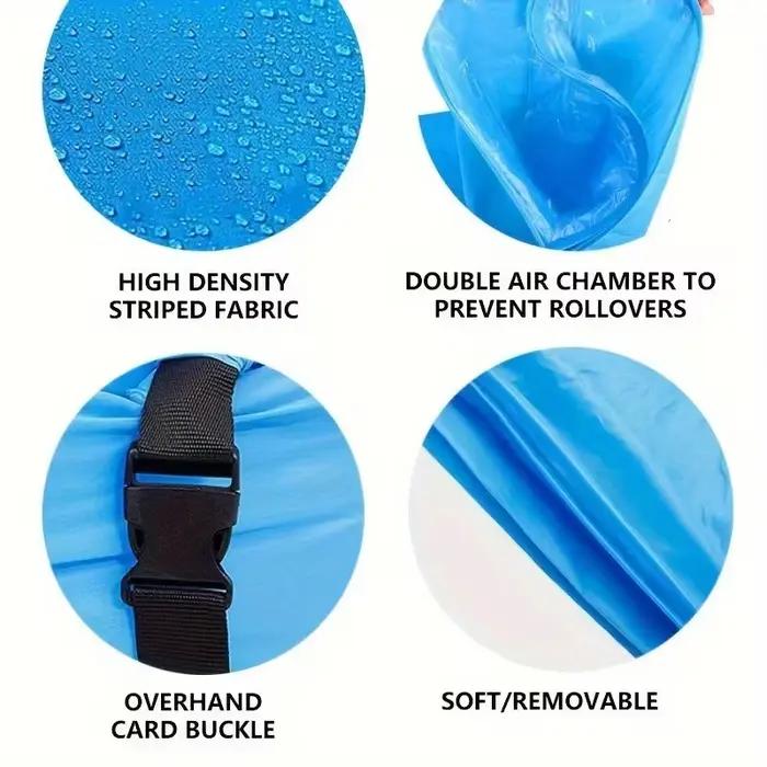 Canapé gonflable portable et pliable pour l'extérieur, lit de repos individuel à gonflage rapide, id