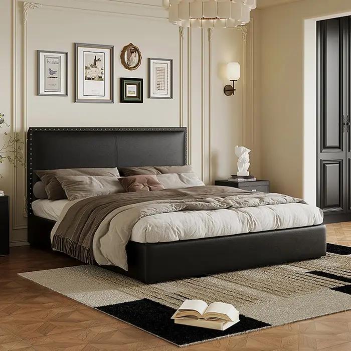 Chambre à coucher double fantaisie paresseux lit nordique femme luxe moderne tête de lit haute cadre 180x200 Camas matrimoniales accessoires pour la maison