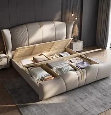 Chambres multifonctions lit moderne esthétique espace De rangement lit De luxe dormir Camas De Matrimonio dortoir meubles De maison