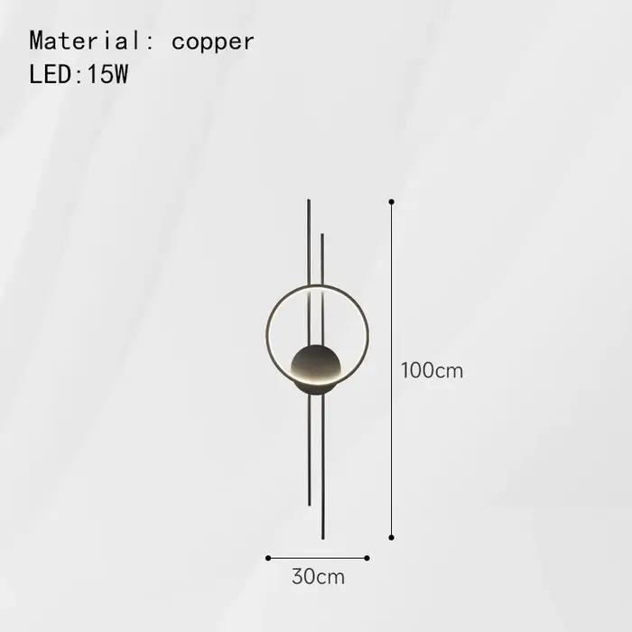 Applique murale LED en cuivre avec variateur de température