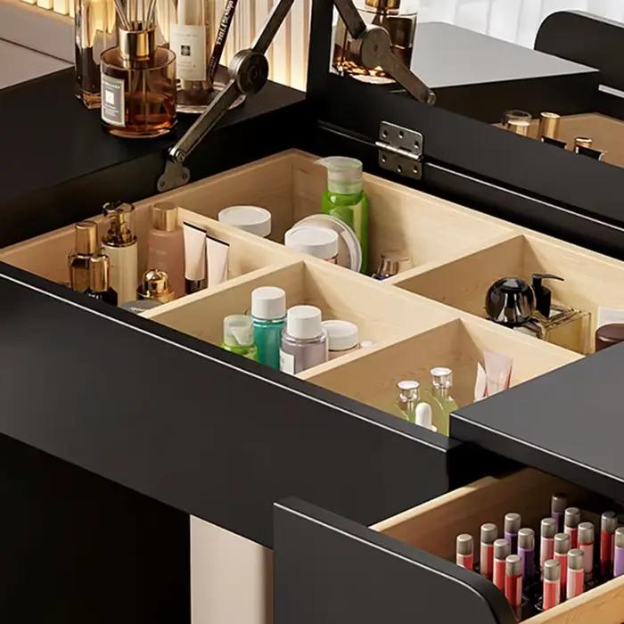 Coiffeuse moderne de luxe avec miroir et tiroirs de rangement