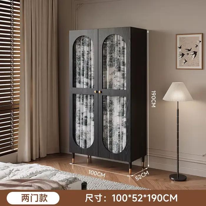 Armoire De rangement en verre moderne en bois Vintage noir chambre armoire vêtements commode Armario