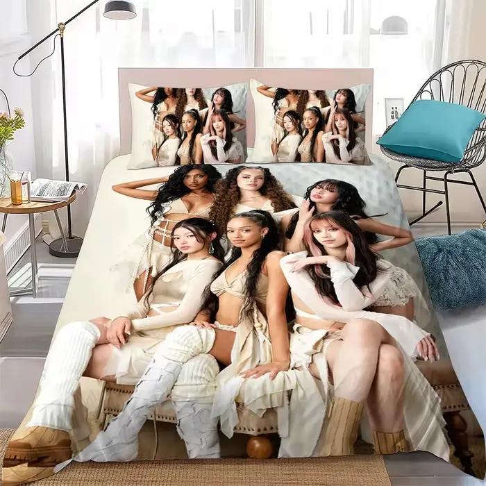 Kpop K-Katseye – ensemble de literie doux pour la peau, housse de couette, taie d'oreiller, taille s