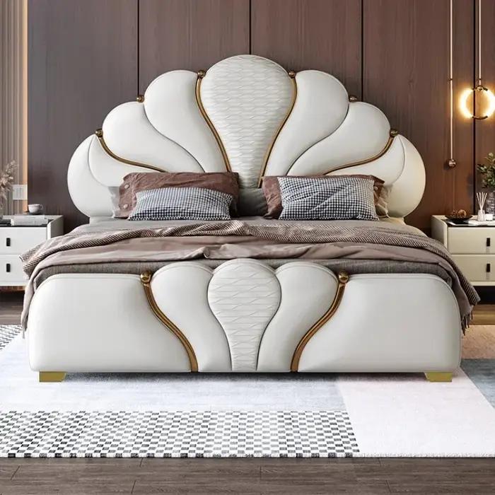 Lit double de rangement multifonctionnel moderne pour chambre principale