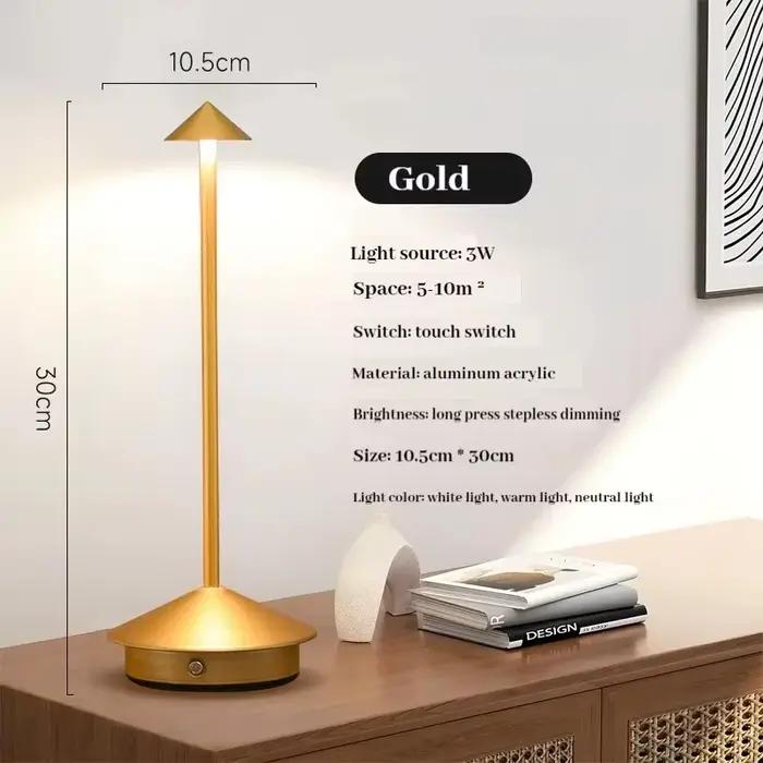 Lampe de Table LED Rechargeable capteur tactile lampe de bureau sans fil 3 couleurs chevet créatif l