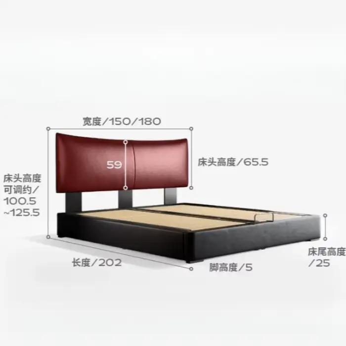 Lits de rangement en cuir, lit flottant double, lits simples modernes, lits japonais en tissu, meubles de chambre à coucher