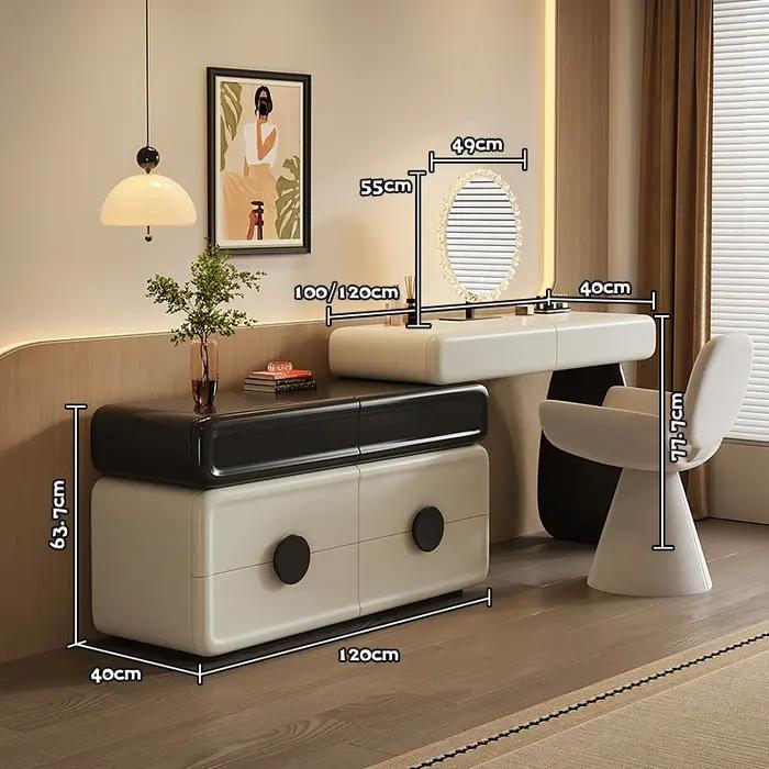 Coiffeuse esthétique légère ronde de luxe chambre