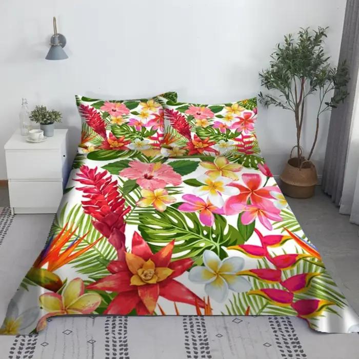 Ensembles de draps de lit roses College en fleurs 3D