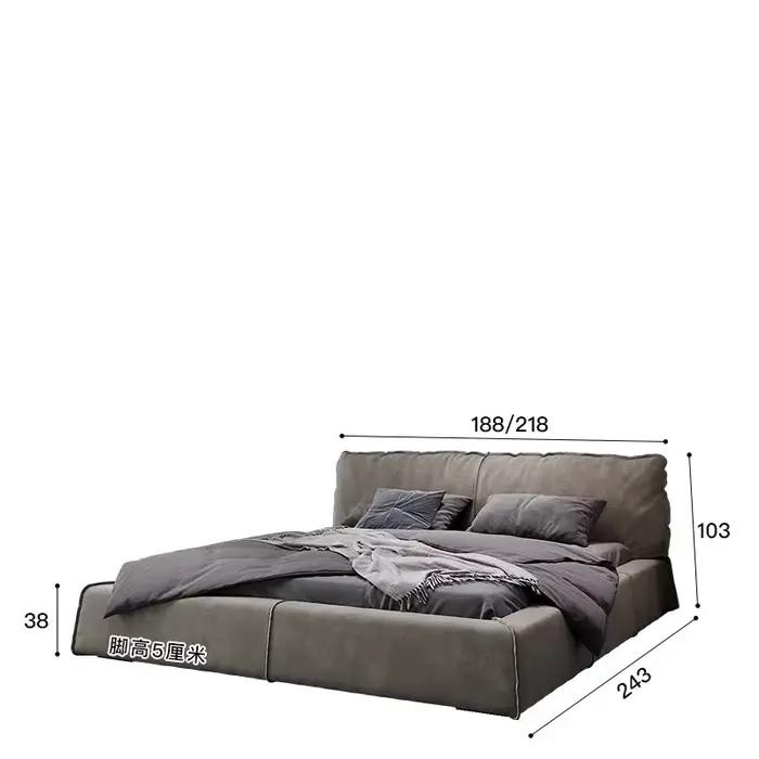 Lit en bois européen Design reine Double tête De lit en coton chambre moderne luxe Meuble