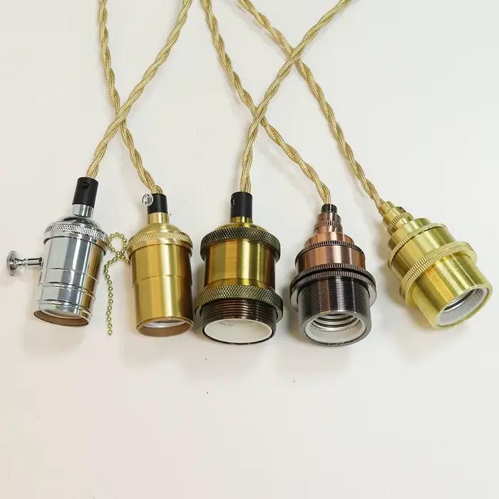 Douille de lampe vintage à vis E27, support d'ampoule Edison 110V 220V, lampe suspendue industrielle pour la décoration intérieure