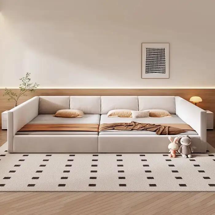 Chambre à coucher lit esthétique moderne luxe cadre Rail lit multifonctionnel King Size tête de lit Camarotes Para dortoir meubles