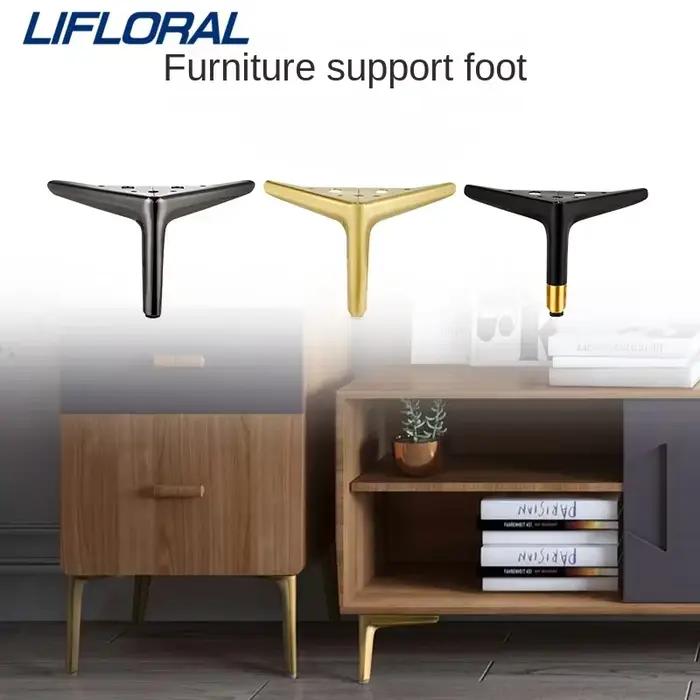 4 pièces pieds de meubles en métal meuble TV lit Table basse jambe noir or argent bureau tabouret ch