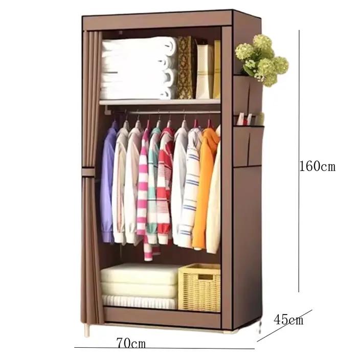 Tissu reine armoire chambre simple pliant Portable