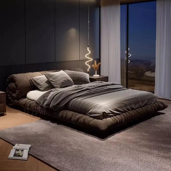 Chambre principale lit minimaliste européen noir tables de chevet lit filles salon Muebles Para dortoir maison accessoires