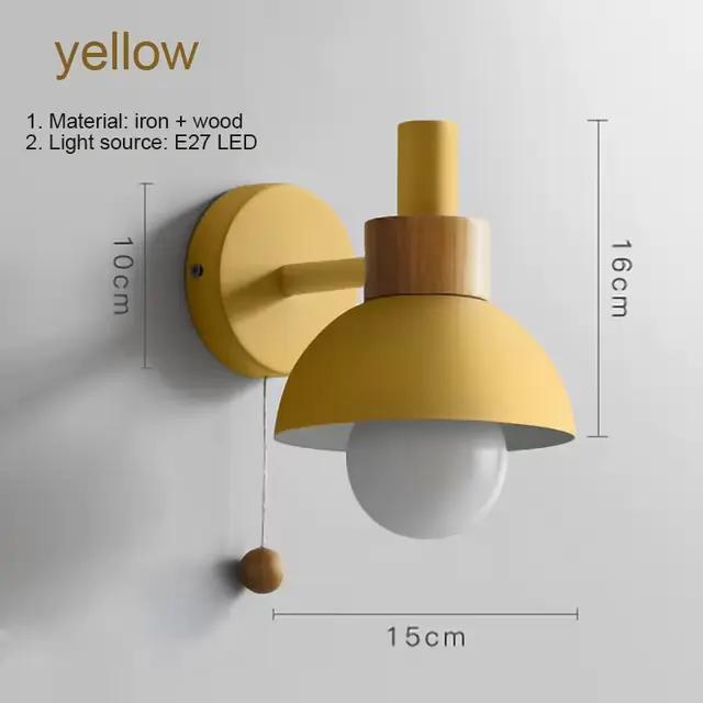 JOswitch-Applique murale LED en bois, nordique et moderne, luminaire de chevet