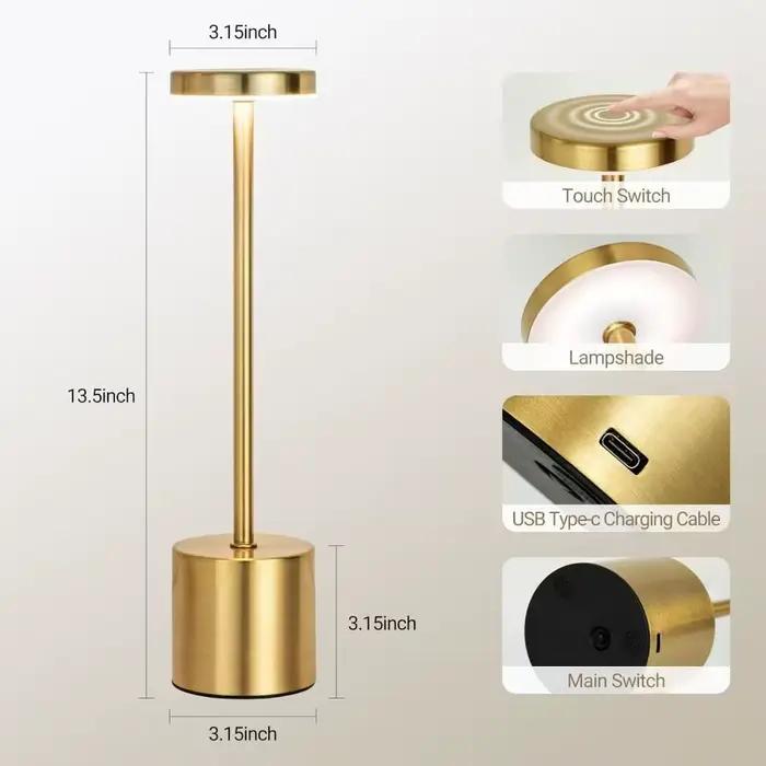 LED lampe de Table classique USB Rechargeable veilleuse gradation continue tactile lampe de bureau 3 couleurs lampe de chevet Bar hôtel décoration