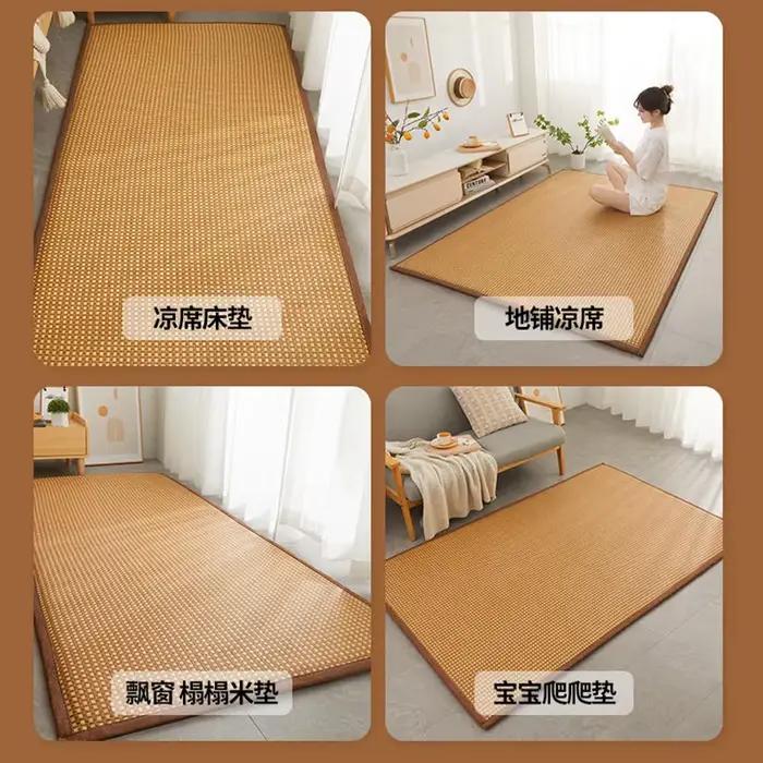 Cool Mat – matelas d'été en rotin, double usage, pour dormir, coussin doux, tatami en éponge, pour l