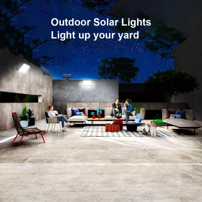 Lampes solaires d'extérieur 366/400/318 LED avec détecteur de mouvement, lampes de sécurité étanches